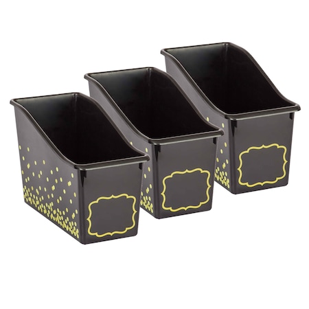 Black Confetti Plastic Book Bin, PK3